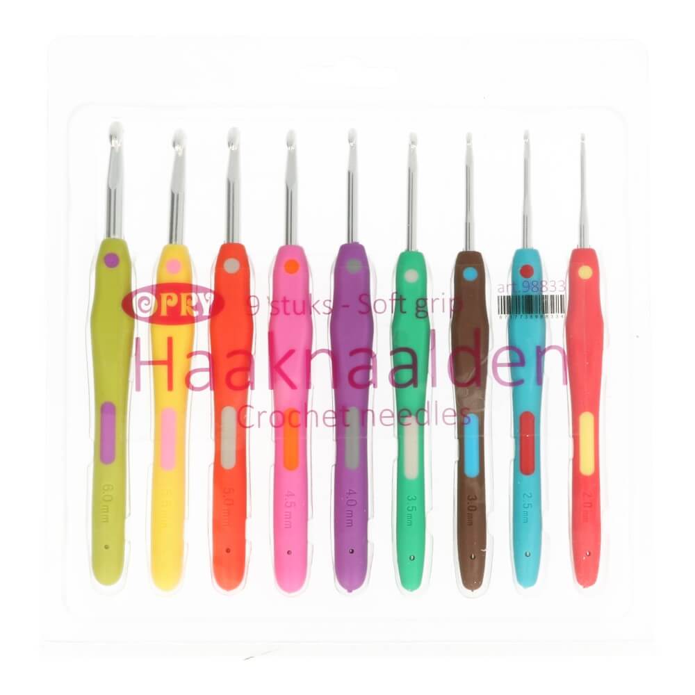 Opry Crochet hook set soft grip 2.00-6.00mm