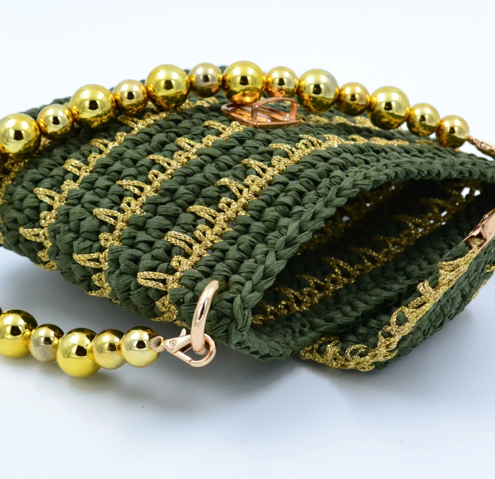 Chic Green/Gold Shoulder Bag
