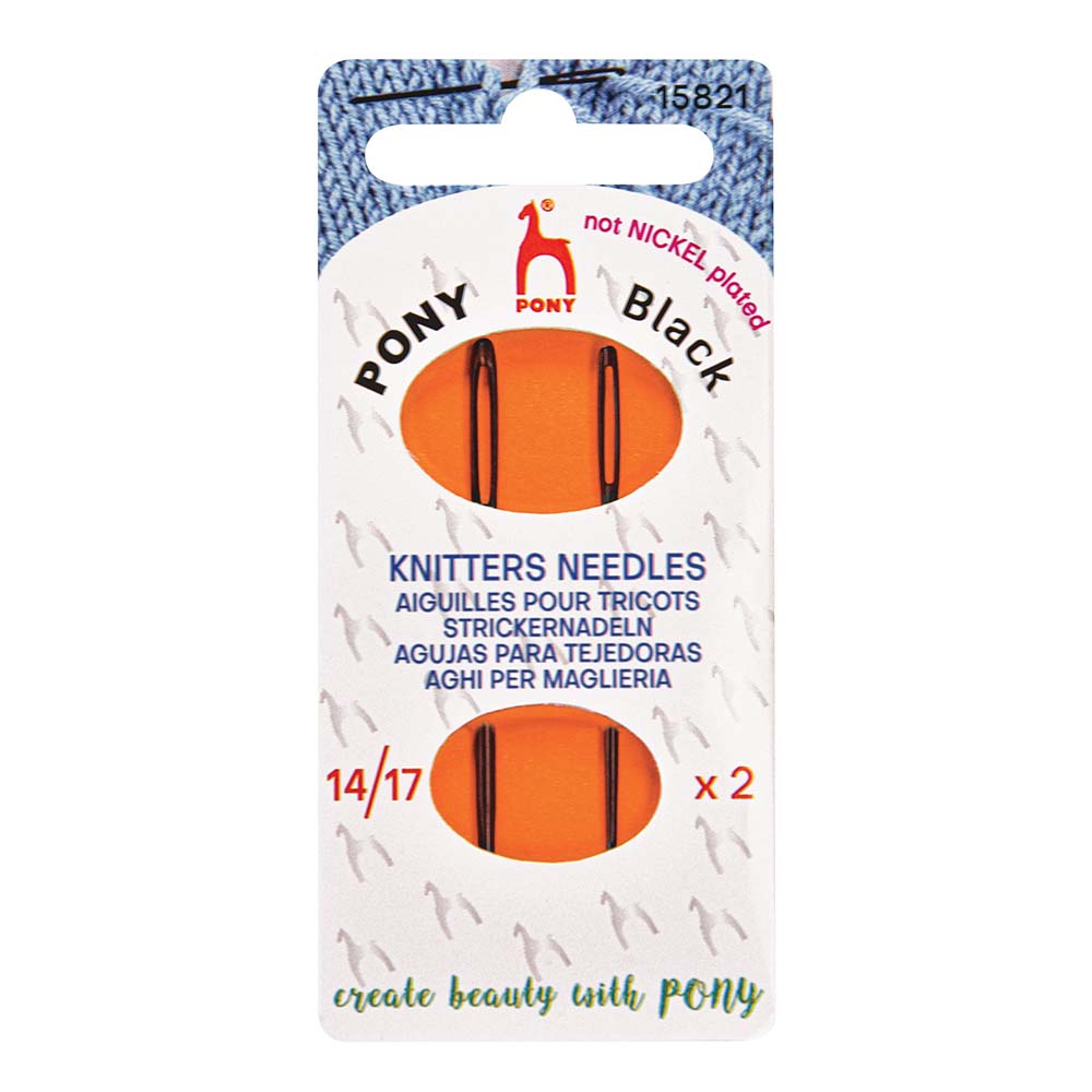 Pony Black Tapestry needles no. 14-17 black
