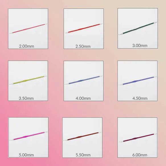 KnitPro Zing crochet hook set 15cm 2.00-6.00mm