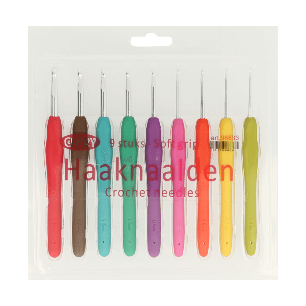 Opry Crochet hook set soft grip 2.00-6.00mm