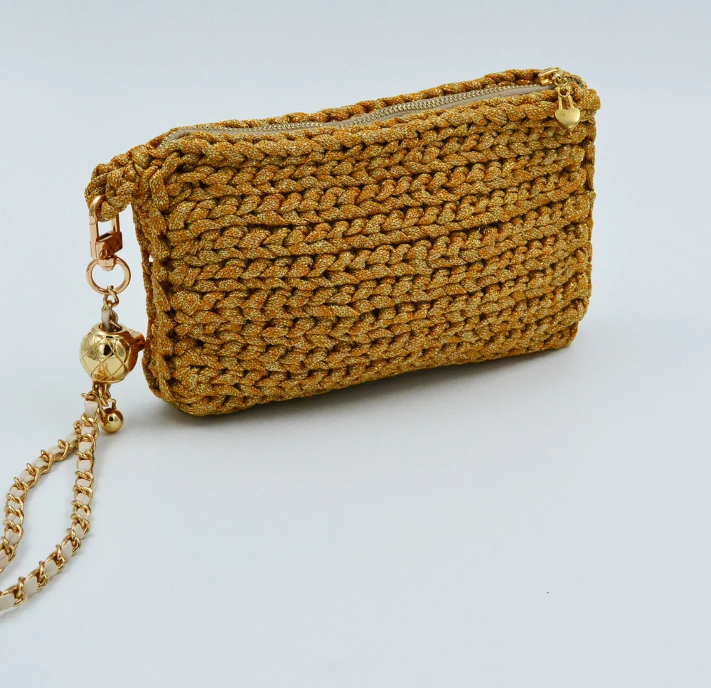 Goud Kleurige Clutch Handtas