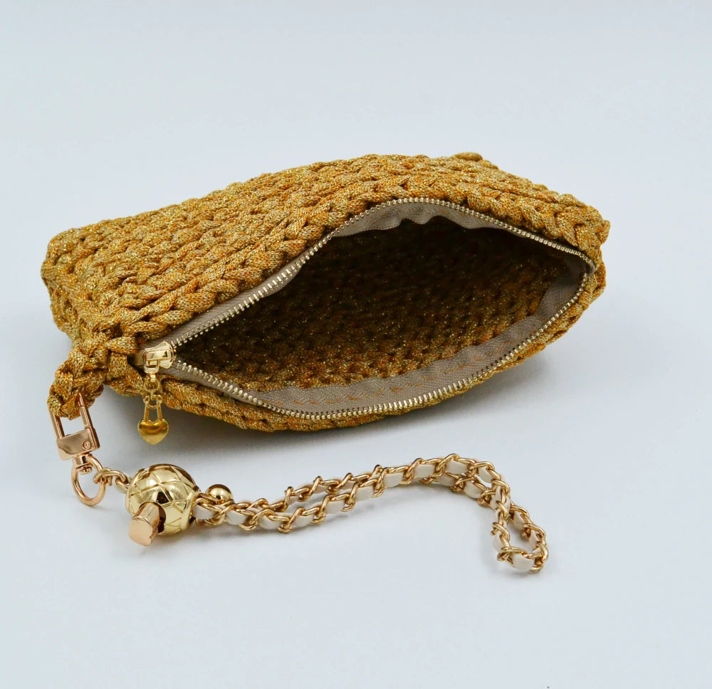 Goud Kleurige Clutch Handtas