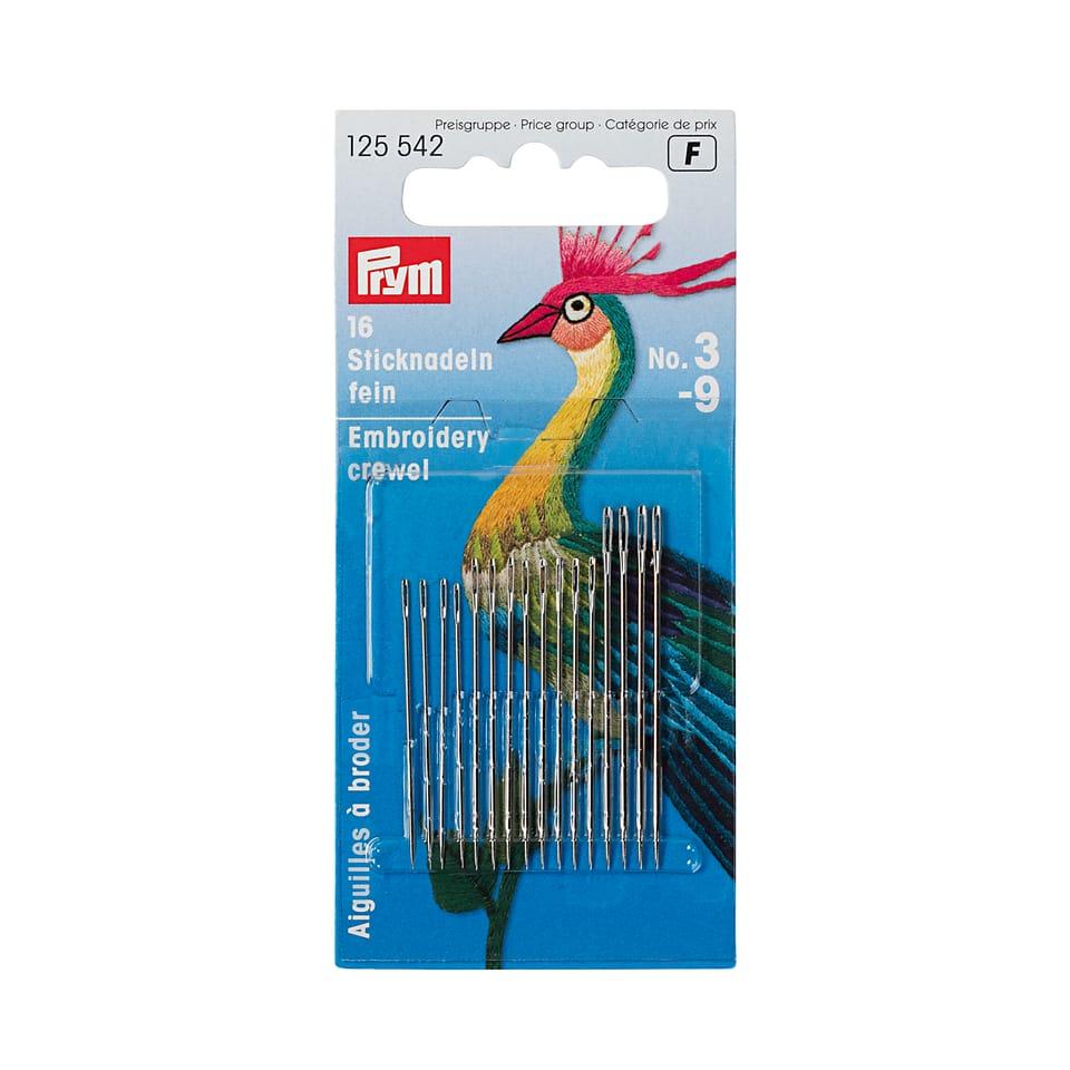 Prym Crewelnaalden staal nr.3-9 zilver - 16st