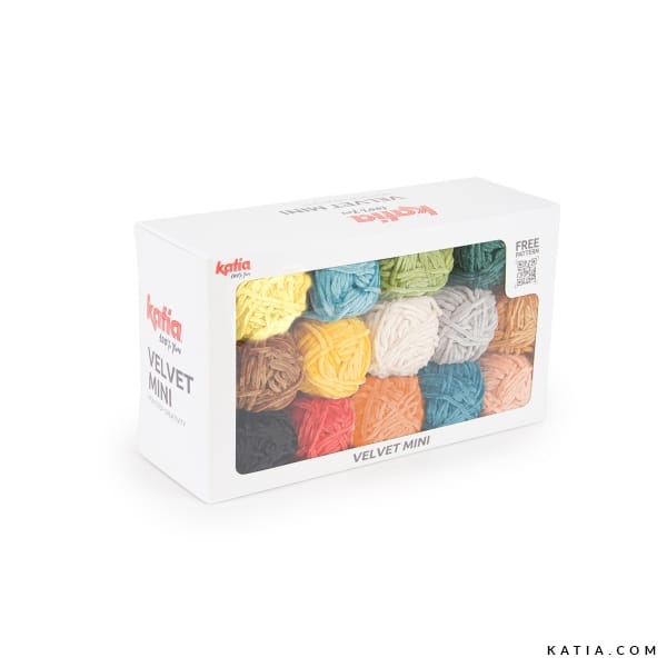 Pack Katia Velvet Mini: 14 balls of colored chenille